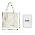 thumbnail image 5 of Stylish Cream Canvas Tote Bag with Cursive Design & Leaf - Shaped ' O ' - Perfect for Shopping Travel & Parties - Multifunctional Reusable Bag, 5 of 6