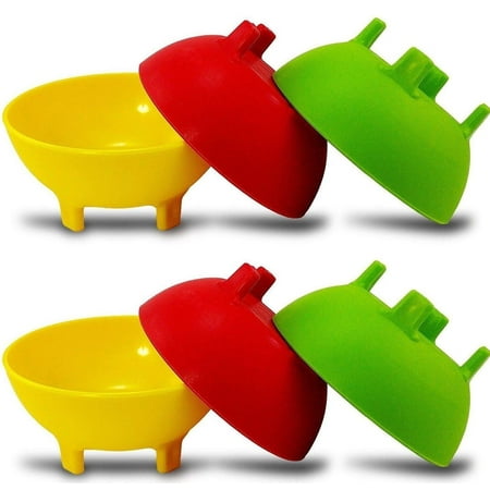 Chip Dip Platter Salsa Bowls Tazon para Salsas Plastic Mexico Molcajete Chips Guacamole, Serving Dish, Sauce Cup, Side dish, Snack, Chips, Dip, Nuts Candy Gift,Anti Slip -Set of 3 ()