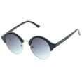 thumbnail image 3 of zeroUV - Classic Semi-Rimless Metal Nose Bridge P3 Round Sunglasses 47mm - 47mm, 3 of 5