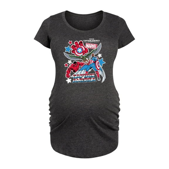 Marvel Captain America: Brave New World - Sticker Style - Maternity Scoop Neck Tee