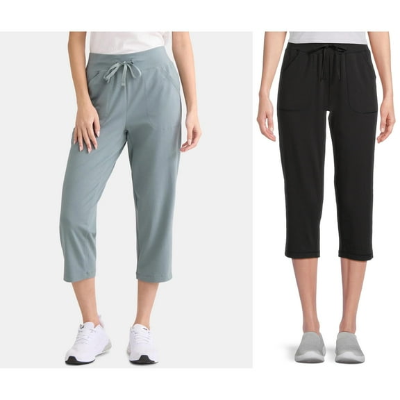 Athletic Works Women's and Women's Plus Knit Capri Pants, 22" Inseam, Sizes XS-4X