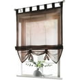 thumbnail image 1 of Roman Blind with Loops Curtains Kitchen Roman Blinds Transparent Loop Blind Curtains Modern Voile , (Coffee,120 x 155cm), 1 of 3