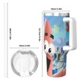 thumbnail image 4 of Pofeuu SpongeBob SquarePants Tasse à Glace en Acier Inoxydable 40OZ avec Poignée et Paille pour Plage/voyage, 4 of 8