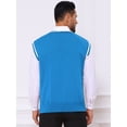 thumbnail image 3 of DARING DIVA Men's Solid Color V-Neck Sleeveless Cable Knitted Sweater Vest S Blue, 3 of 7