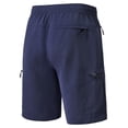 thumbnail image 2 of Men's Cargo Shorts Elastic Waist Drawstring Casual Summer Beach Shorts with Zipper Pockets Navy Blue 36W, 2 of 6