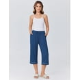 thumbnail image 3 of Ekouaer Womens Pajamas Pants Capri Pj Bottoms with Pockets Comfy Drawstring Printed Lounge Soft Sleep Pants, 3 of 5