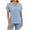 Light Blue, variant on Women's Summer T-Shirt Minimalist Versatile Short Sleeve Tee Blouses V-Neck Stretchy Casual Tunic Tops