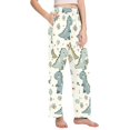 thumbnail image 2 of Dailycode Women's Pajama Pants Wide Leg Lounge Pj Bottoms With Pockets Cartoon Little Dinosaur and Daisy, 2 of 7