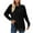 Black, variant on qolati Women's Casual Shirts Fashion Contrast Neck Long Sleeve Split Blouse Lightweight Oversized Pullovers Tee Tops 2023 Fall Clothes