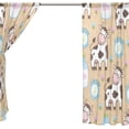 thumbnail image 4 of Coolnut Sheer Curtains Cute Cow and Bottle of Milk Gauze Door and Window Voile Curtain Panels for Bedroom Living Room W55 x L84 In 2, 4 of 4