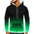 thumbnail image 2 of Zip Up Hoodies for Men Casual Jacket Fleece Sweatshirt Drawstring Hoody Top Long Sleeve Sweater Gradient Print Outwear Fashion Full-Zip Hoodie with Pockets Lightweight Sweatshirts Size S-3XL, 2 of 4