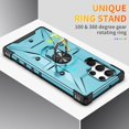thumbnail image 3 of Case for Samsung Galaxy S24 Ultra Heavy Duty Case with Rotated Ring Holder Stand, Magnetic Car Mount, Military Grade Shockproof Rugged Protection Phone Cover for Galaxy S24 Ultra, Light Blue, 3 of 8