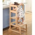 thumbnail image 2 of Kitchen Step Stool for Toddlers,Wiifo Adjustable Height Kids Learning Stool, Toddler Standing Tower(Natural), 2 of 8
