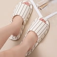 thumbnail image 6 of ZVNAΖH Women's Striped Open Toe Slippers Soft Flat Sole Indoor Outdoor House Shoes, 6 of 8