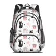 thumbnail image 2 of Black Cat and Gift White Pattern Cute School Backpack Bag with Padded Back and Adjustable Shoulder Straps 16.9 X 12.6 X 5.9 Inches, 2 of 5