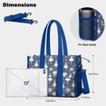 thumbnail image 5 of Teacher Tote Bag,Dark Blue Ballerina Flower Pattern Teacher Utility Tote Bag,Large Work Tote Bags for Women with Multiple Pockets,Top Zipper Closure,13.8x10.6x6.7 Inch, 5 of 5
