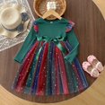 thumbnail image 5 of RFQWOVSR Girls Long Sleeve Gradient Mesh Princess Dress Fall Birthday Gown 3-4 Years, 5 of 7