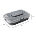 thumbnail image 3 of Mainstays Rectangular Cupcake & Cake Carrier with Lid, Handle, Clasps & Removeable Flippible Cupcake Tray, Grey Plastic, 3 of 7