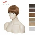 thumbnail image 2 of SEGO Clip in Bangs Hair Extensions with Temples Thick Synthetic Hair Clip in Forhead Topper for Women with Short Blunt Cut Full Fringe Small Toupee Hairpiece for Hair Loss Thinning Hair, 2 of 6