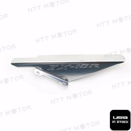 - HTTMT- Aluminum Motorcycle Silver Chain Guards Cover for 2004 2005 Kawasaki ZX10 ZX10R