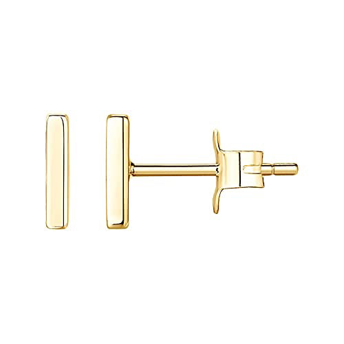 Yellow PAVOI 14K Gold Plated Mini Bar Stud Earrings 