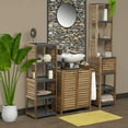 thumbnail image 5 of Bath Storage Floor Cabinet Elements 5 Tiers Acacia Wood Grey, 5 of 8