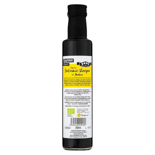 Realfoods Organic Balsamic Vinegar 250ml, British Import (Pack of 2)