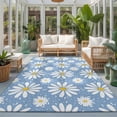 thumbnail image 2 of Large Area Rugs 6'x9', Blue Daisy Carpet Runner Indoor Outdoor Rugs Home Decor Aesthetic, Spring Floral Elegant Pastoral Botanical Non Slip Mats Washable Accent Rug for Living Room Bedroom, 2 of 8