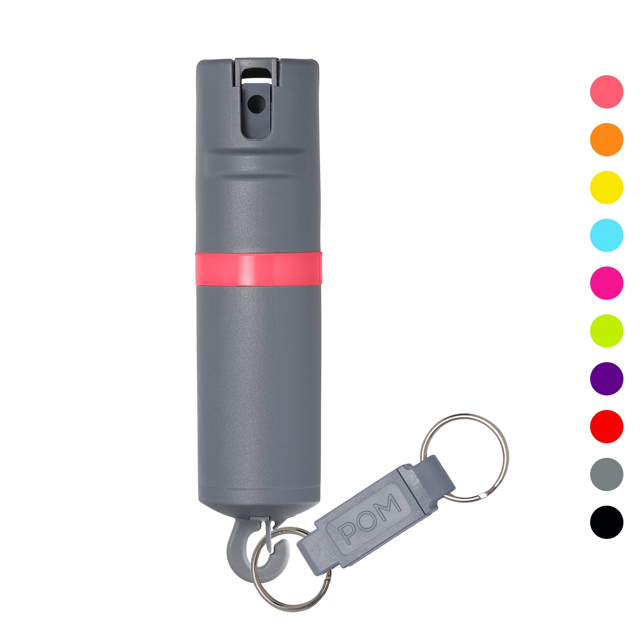 Quick Key Release Accurate Stream Pattern POM Pepper Spray Flip Top Keychain 25 Bursts & 10 ft Range Maximum Strength OC Spray Self Defense Tactical Compact & Safe Design