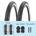 thumbnail image 2 of Kit de 2 neumáticos para bicicleta SIMEIQI, 26 x 2.125 pulgadas, flancos blancos, 2 of 7