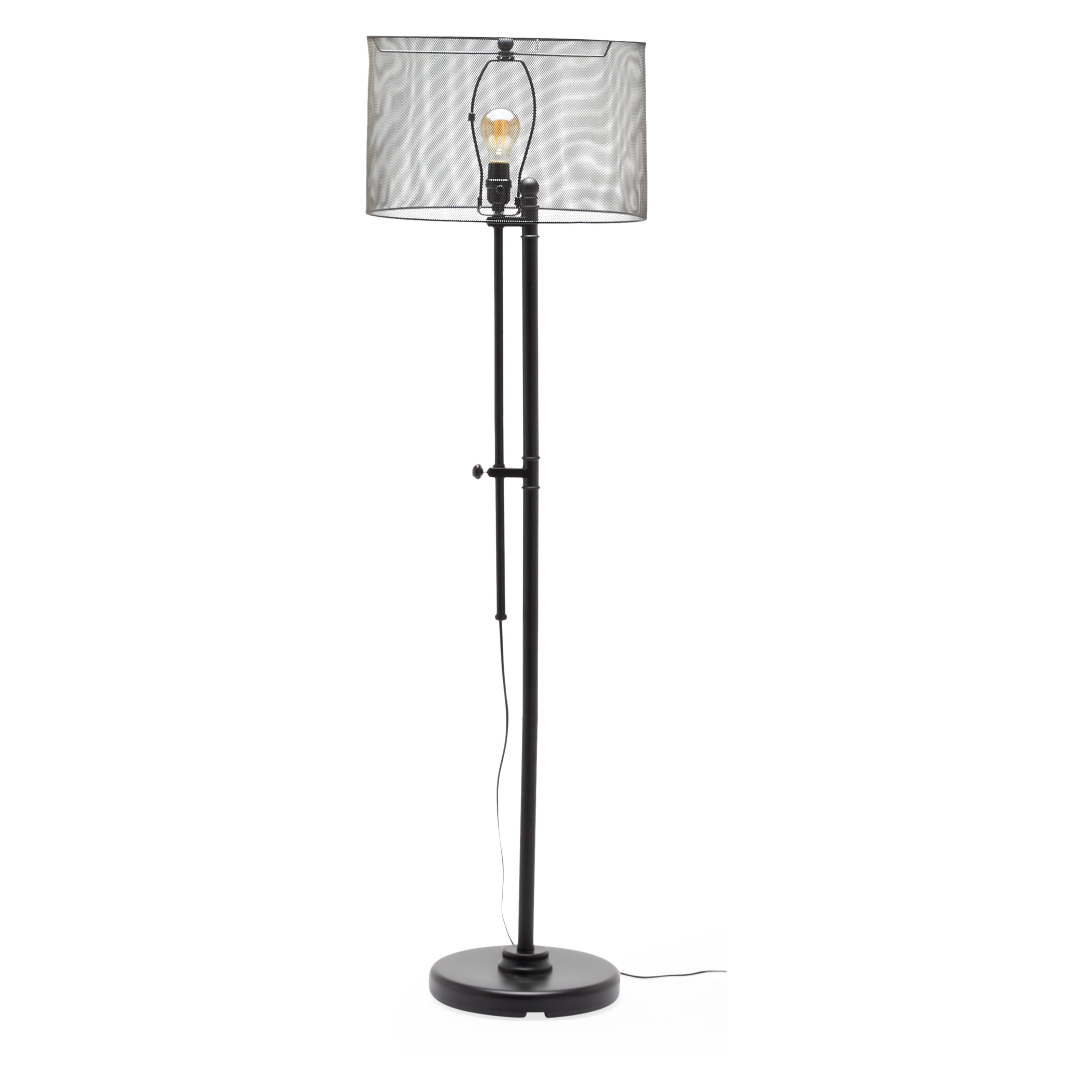 Modrn Industrial Adjustable Height Mesh Floor Lamp