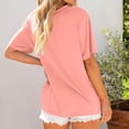 thumbnail image 4 of UAMVSH Tops for Women Casual Summer Fall Simple Shirts Soft Baggy Crew Neck Half Sleeve Blouses Classic Ladies Daily Outfits(XX-Large,Pink), 4 of 6