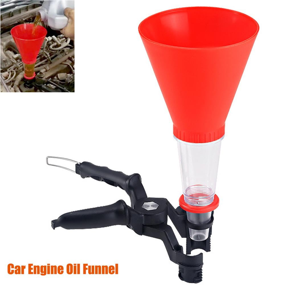 Dettelin Car Engine Oil Funnel Adjustable Nonleak Oil Add Funnel