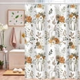 thumbnail image 3 of Autumn Pumpkins Shower Curtain Fall Orange Flowers Grey Leaves Thanksgiving Day Shower Curtains Set for Bathroom with Hooks Polyester Waterproof Fabric Home Decorative, 72x84 Inch, 3 of 6