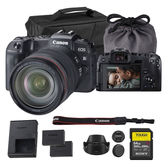 Canon EOS RP Mirrorless Camera 26.2MP Full Frame 4K   RF 24-105mm Lens Bundle 64GB Kit (International Model)