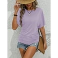 thumbnail image 6 of MORTTIC 2 Pack Women's Summer Casual Tees - Stylish Solid Color Short Sleeve Tops for Everyday Wear, 6 of 10