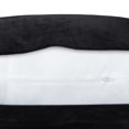 thumbnail image 4 of Standard+ Husband Pillow Black Cover MicroPlush Fiber Case, Soft Easy-Care & Wash Fabric Designed, Generous Back & Side Pockets - Big Long Zipper for Remove, A Perfect Fit for Your Reading Bed Rest, 4 of 8