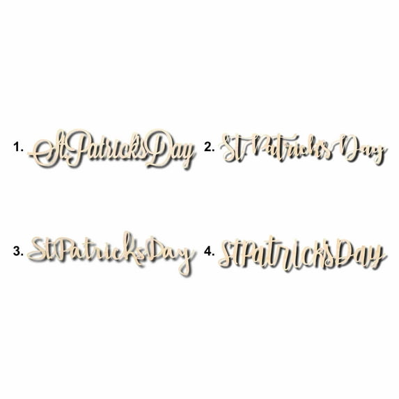 St. Patrick's Day Sign Unfinished Wood Cutout Home Decor DIY Option 4- 14" Wide / 1/4"