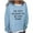 Blue, variant on 2026 ! asdoklhq Womens Plus Size Women Oversize Funny Text Letter Print Round-Neck Long Sleeve Loosen Single Sweatshirt Tops Pullover Blouse