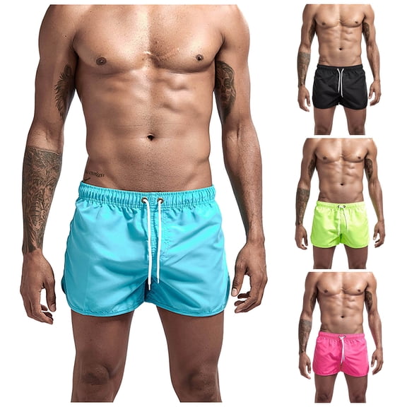Men's Swim Trunks Quick Dry Elastic Waist Drawstring Summer Beach Shorts Size 3XL Hot Pink