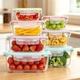 thumbnail image 5 of Sindcom 7 Pack Glass Food Storage Containers, Meal Prep, Airtight Bento Boxes with Leak Proof Locking Lids,Colorful, 5 of 9