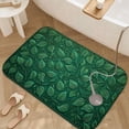 thumbnail image 3 of 1pc Green Leaf Pattern Absorbent Non-Slip Bathroom Thickened Flannel Rug Decor,Soft,Quick Drying,Suitable For Indoor/outdoor Use,Bathrooms,Bedrooms,Kitchens,Terrace,Laundry Rooms,16"x24", 3 of 9
