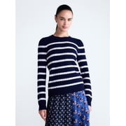 Free Assembly Women's and Women's Plus Cashmere Cable Knit Sweater with Puff Sleeves, Midweight, Sizes XS-4X