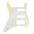 thumbnail image 3 of Musiclily Pro 11-Hole Round Corner HSS Guitar Strat Pickguard for USA/Mexican Strat 4-screw Humbucking Mounting Open Pickup, 4Ply Aged White Pearl, 3 of 4