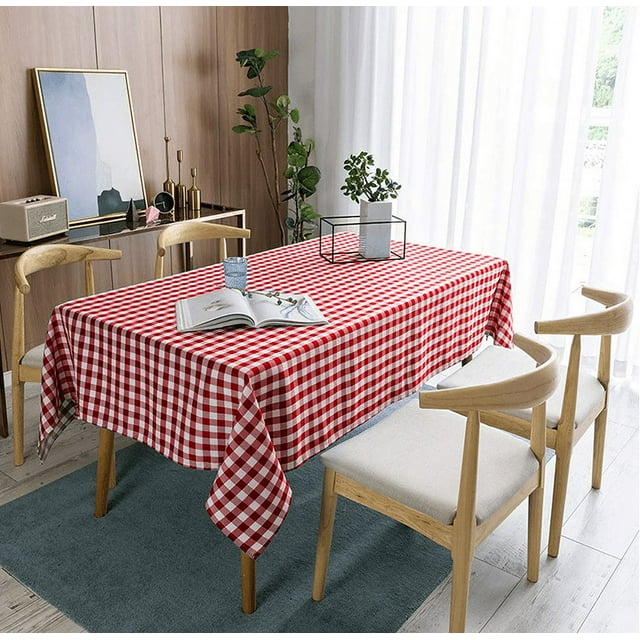 Checkered Tablecloth Rectangle - Stain Resistant, Waterproof And Washable Table Cloth Gingham For Outdoor Picnic, Holiday Dinner(6 Sizes,5 Color)