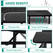 Serenity 15 Height Electric Adjustable Bed Frame Base With Wireless Remote Control-Color:Black,Size:Split King