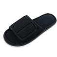 thumbnail image 2 of Mens Slippers,Men Slippers Hook Loop Closure Soft Sole Warm Slides for Bathroom Bedroom Relaxation,Slippers for Men,Black,9-10, 2 of 4