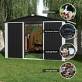 thumbnail image 3 of Aobabo Metal Outdoor Storage Shed, 8.6×6.3 FT Steel Utility Tool Shed Storage House with Sliding Door, Metal Sheds Outdoor Storage for Backyard Garden Patio Lawn (H6'xW8.6'x D6.3') Black&White, 3 of 6