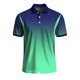 thumbnail image 2 of Ceisia Men's Blue Green Gradient Polo Shirts, Regular Fit Short Sleeve Turndown Collar Casual Summer Tops Gifts, 2 of 5