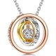 thumbnail image 1 of Mom I Love You "Trinity" Necklaces for Moms, Engraved Jewelry 14K Rose Gold Necklace with 5A Cubic Zirconia, 17"+2", Jewelry Box Included for Gift, Sy, 1 of 4